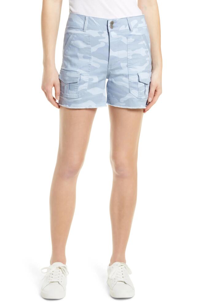 Wit & Wisdom 'Ab'Solution High Waist Frayed Hem Cargo Shorts in Blfg Blue Fog Cover