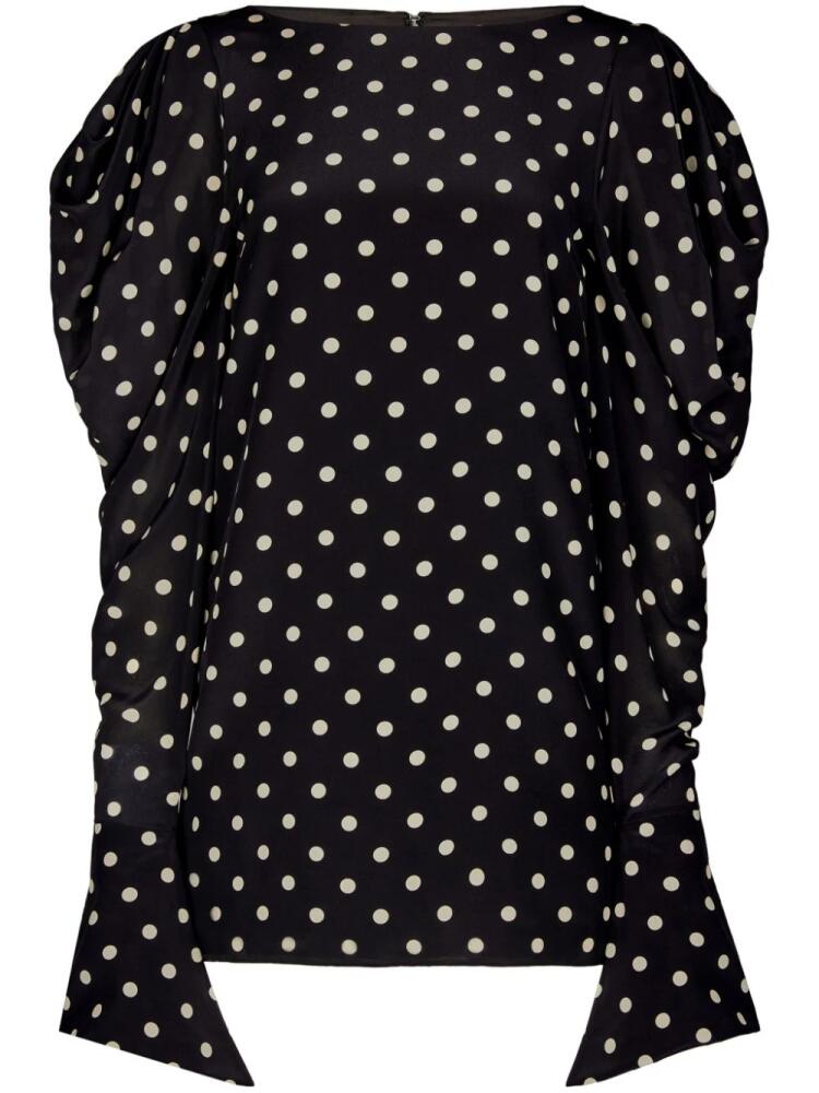 Nina Ricci polka dot-print silk minidress - Black Cover