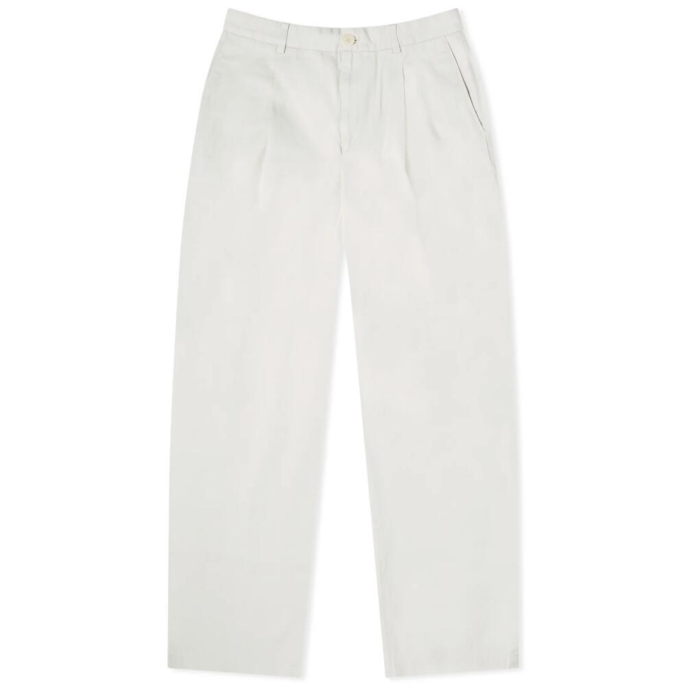 Wax London Men's Milo Twill Trousers in Off White Cover