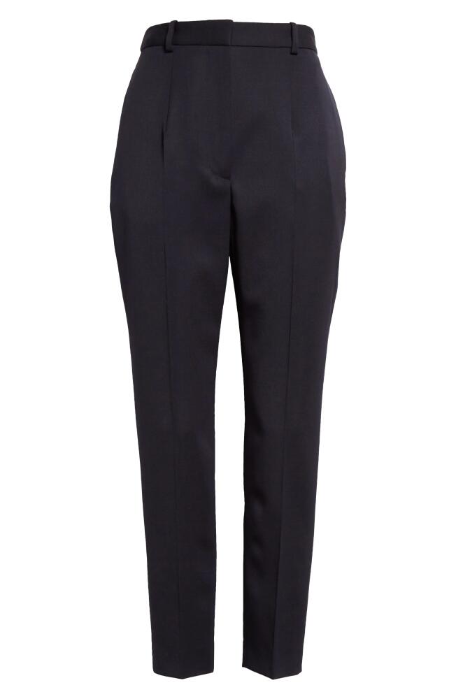 Alexander McQueen Straight Leg Virgin Wool Trousers in Navy Cover