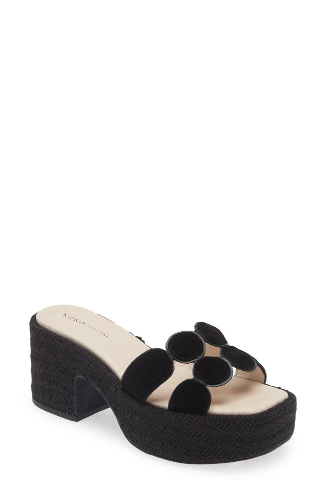 KOKO + PALENKI Lucia Platform Slide Sandal in Black Suede Cover