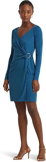 Lauren Ralph Lauren Ring-Trim Stretch Jersey Cocktail Dress (Indigo Dusk) Women's Dress Cover