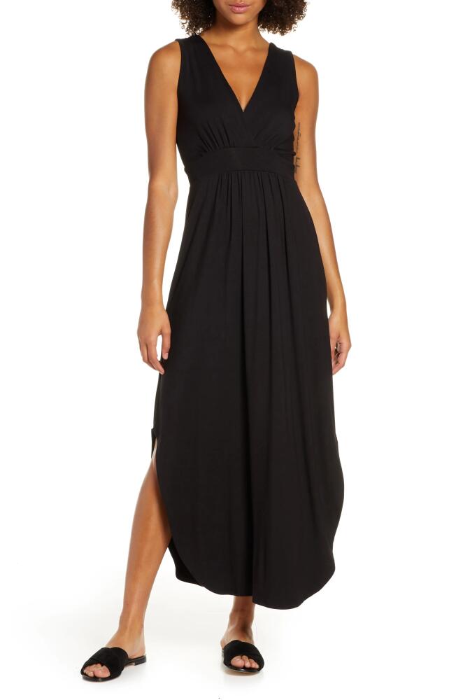 Fraiche by J V-Neck Jersey Dress in Black Cover