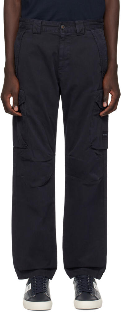 BOSS Navy Patch Cargo Pants Cover