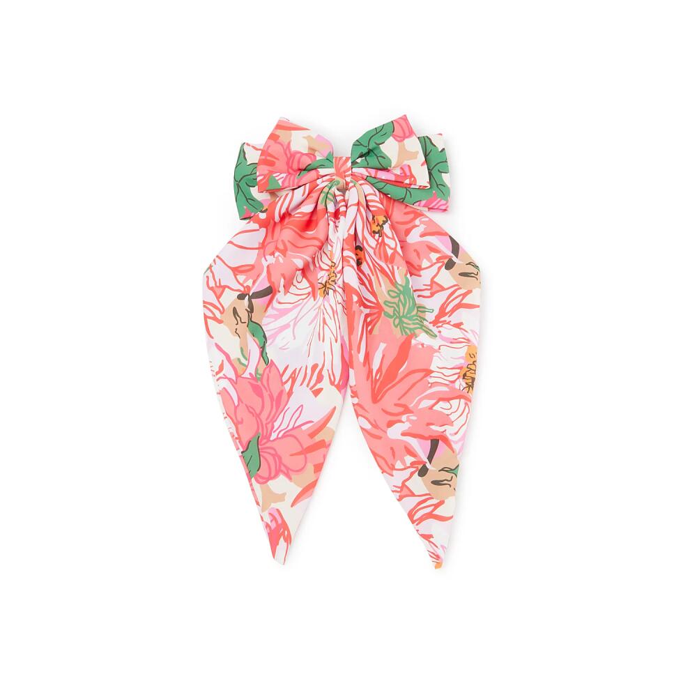 Kelly & Katie Tropical Bow Hair Clip | Women's | Pink/Green/Ivory Floral Print Cover