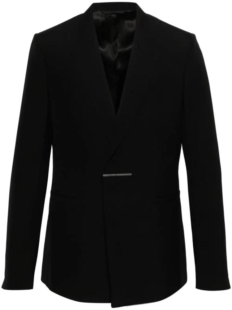 Givenchy logo-plaque wool blazer - Black Cover