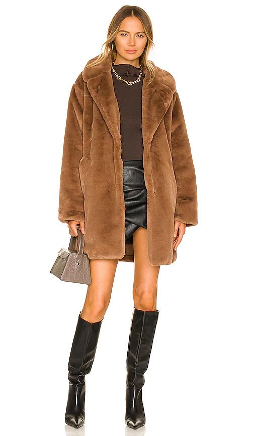 LAMARQUE Linnea Faux Fur Jacket in Brown Cover