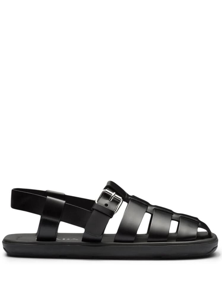 Prada interwoven straps flat sandals - Black Cover