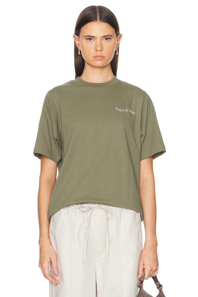 Museum of Peace and Quiet Wordmark T-Shirt in Green Cover