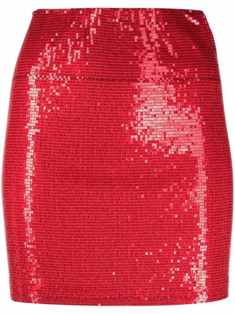 Atu Body Couture sequin-embellished fitted mini skirt - Red Cover