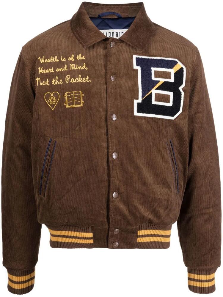 Billionaire Boys Club logo-patch corduroy jacket - Brown Cover