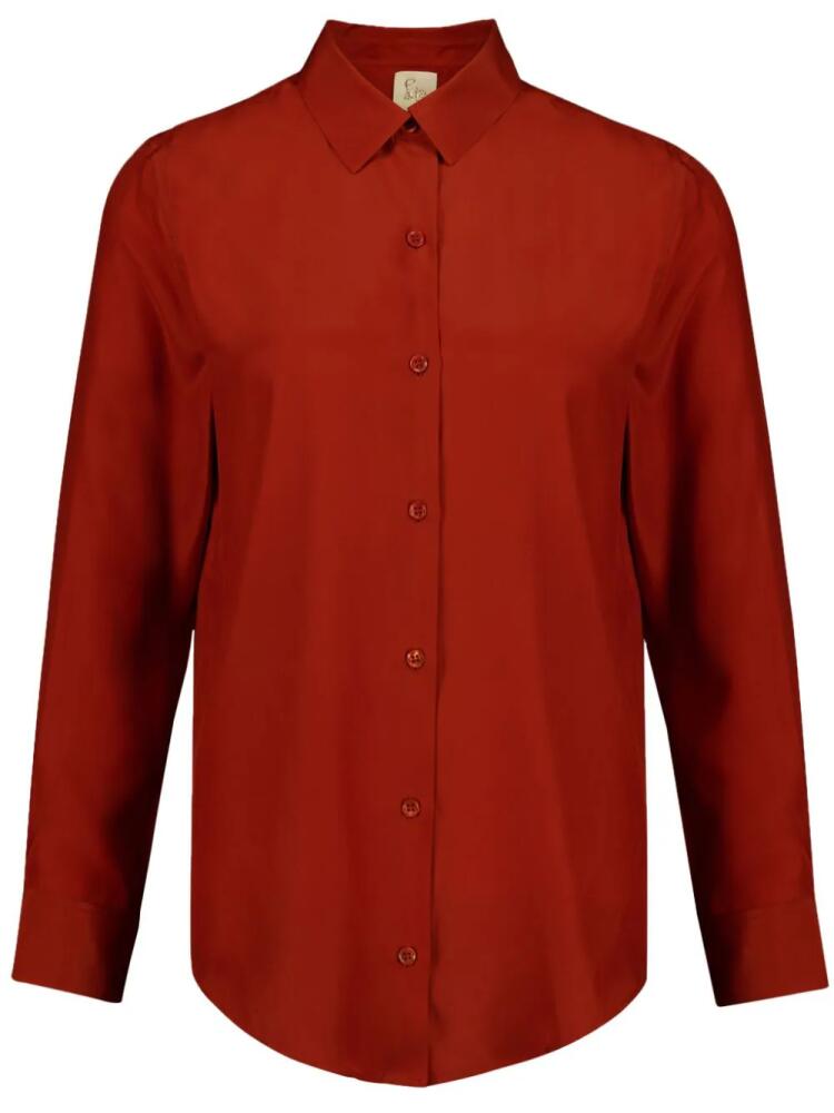 PAULA silk twill shirt - Orange Cover