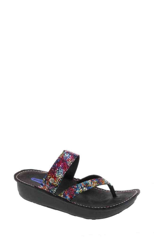 Wolky Tahiti Platform Sandal in Multi Black Suede Cover