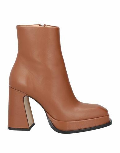 Souliers Martinez Woman Ankle boots Brown Leather Cover