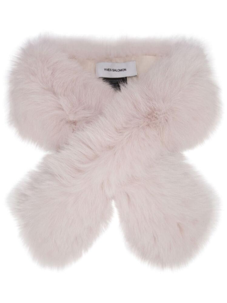 Yves Salomon faux-fur padded scarf - Pink Cover