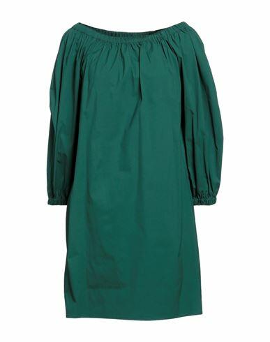 Liviana Conti Woman Mini dress Emerald green Cotton, Polyamide, Elastane Cover