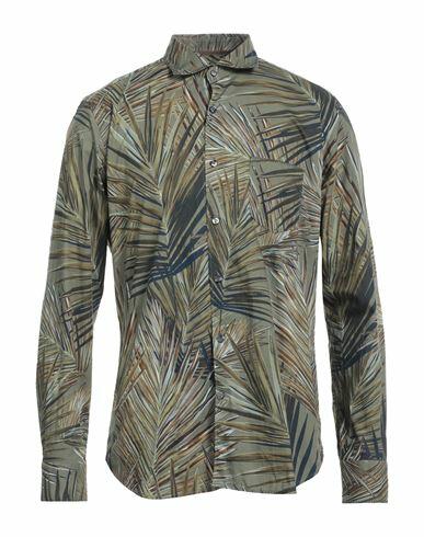 Tintoria Mattei 954 Man Shirt Military green Size 15 ¾ Cotton Cover