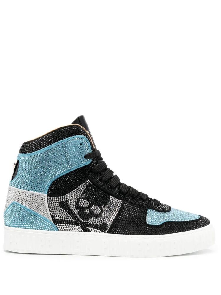 Philipp Plein crystal-embellished high-top sneakers - Blue Cover