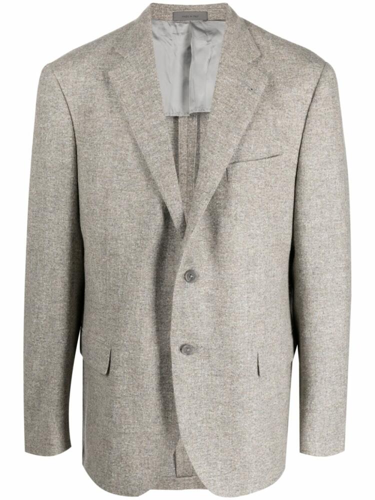 Corneliani single-breasted virgin-wool blend blazer - Grey Cover