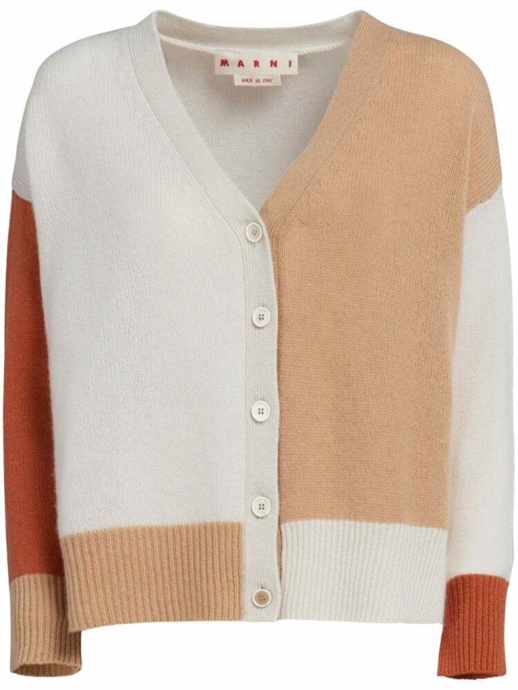 Marni colour-block cashmere cardigan - Neutrals Cover