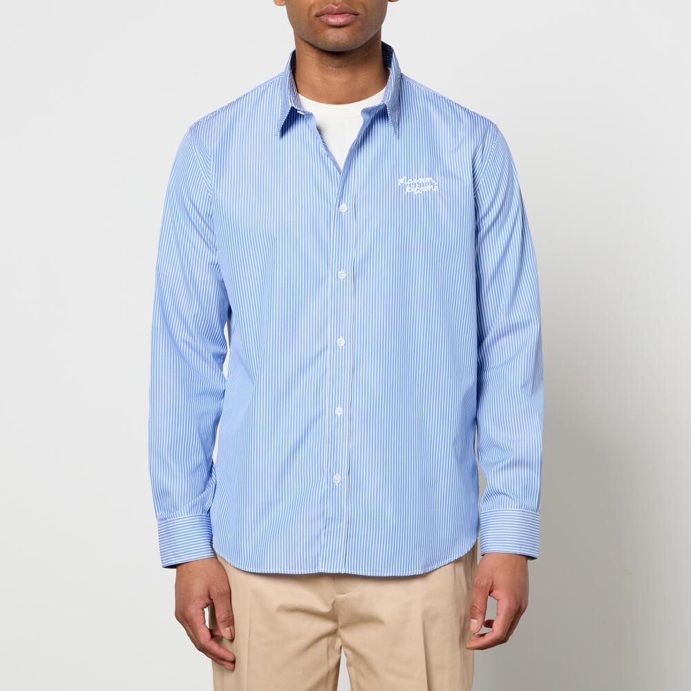 Maison Kitsuné Striped Cotton-Poplin Shirt Cover