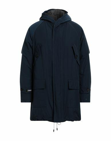 Berna Man Coat Navy blue Polyethylene, Cotton, Polyester Cover