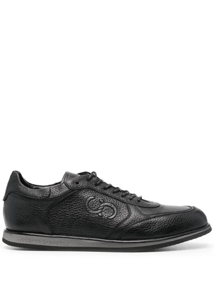 Casadei debossed-logo low-top sneakers - Black Cover