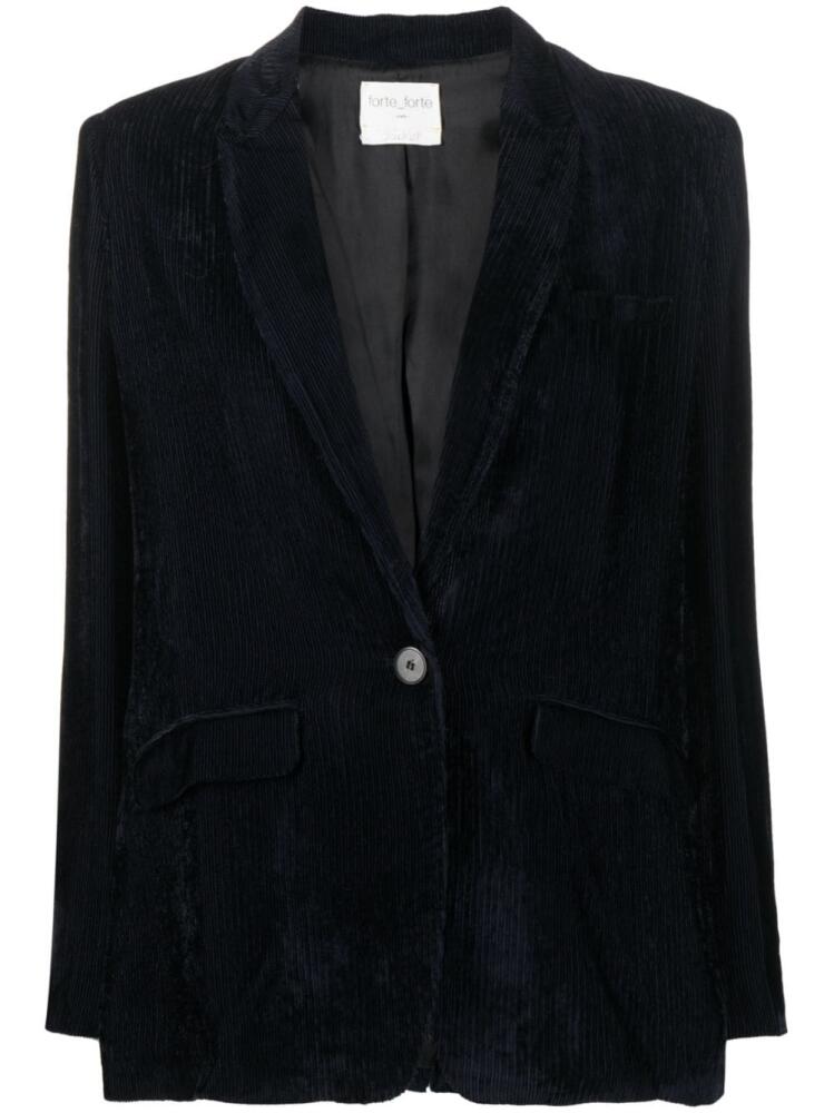 Forte Forte corduroy single-breasted blazer - Blue Cover