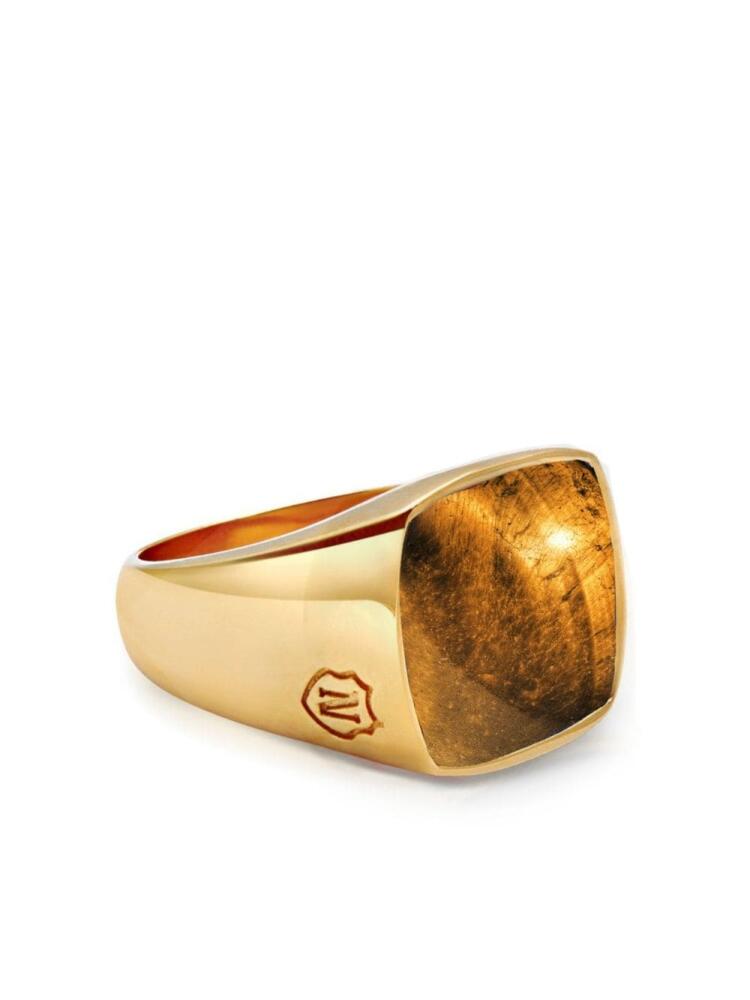 Nialaya Jewelry gemstone-detail signet ring - Gold Cover