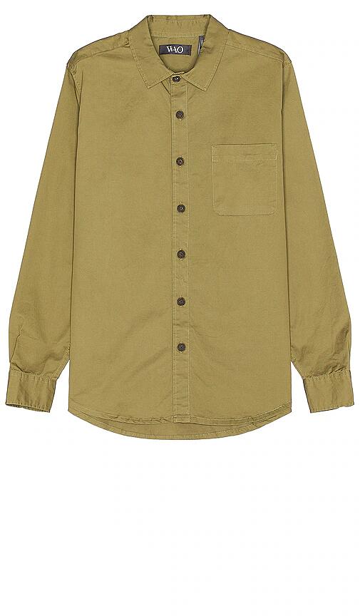 WAO Long Sleeve Twill Shirt in Green Cover