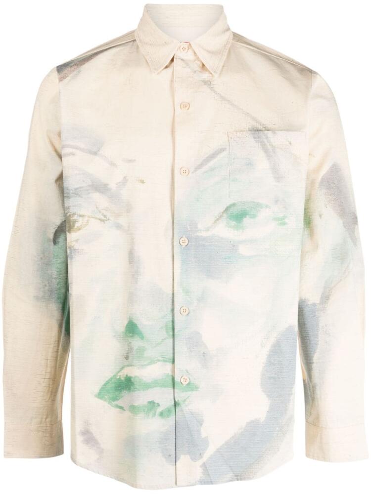 KidSuper face-print cotton shirt - Neutrals Cover