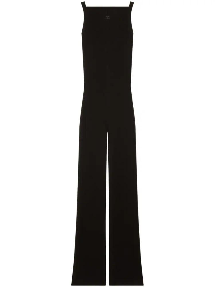 Courrèges ribbed knit flared jumpsuit - Black Cover