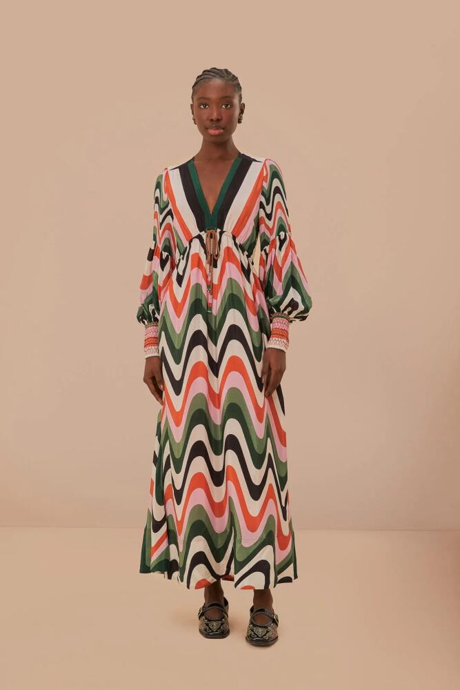 FARM Rio Multicolor Wave Gradient Maxi Dress Cover