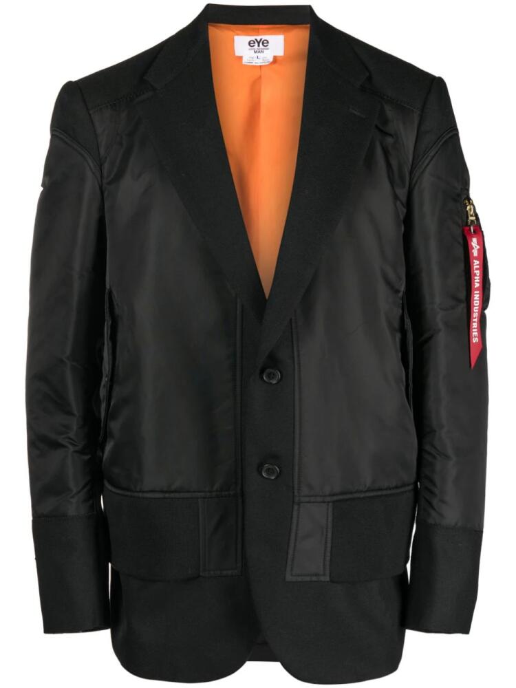 Junya Watanabe MAN single-breasted panelled blazer - Black Cover