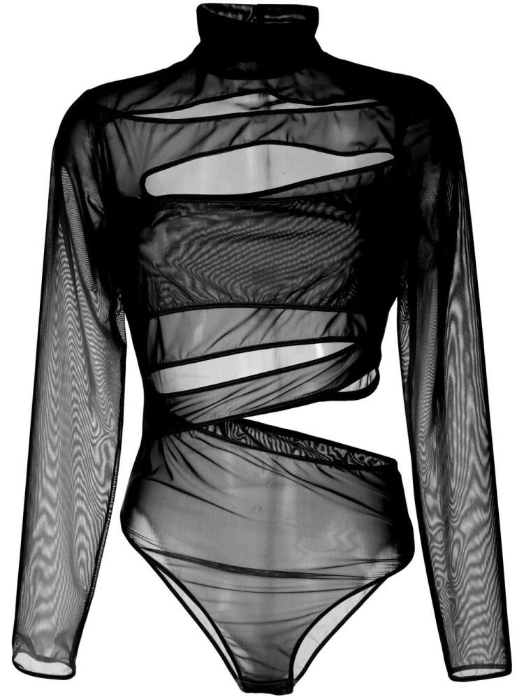 Boyarovskaya cut-out sheer bodysuit - Black Cover