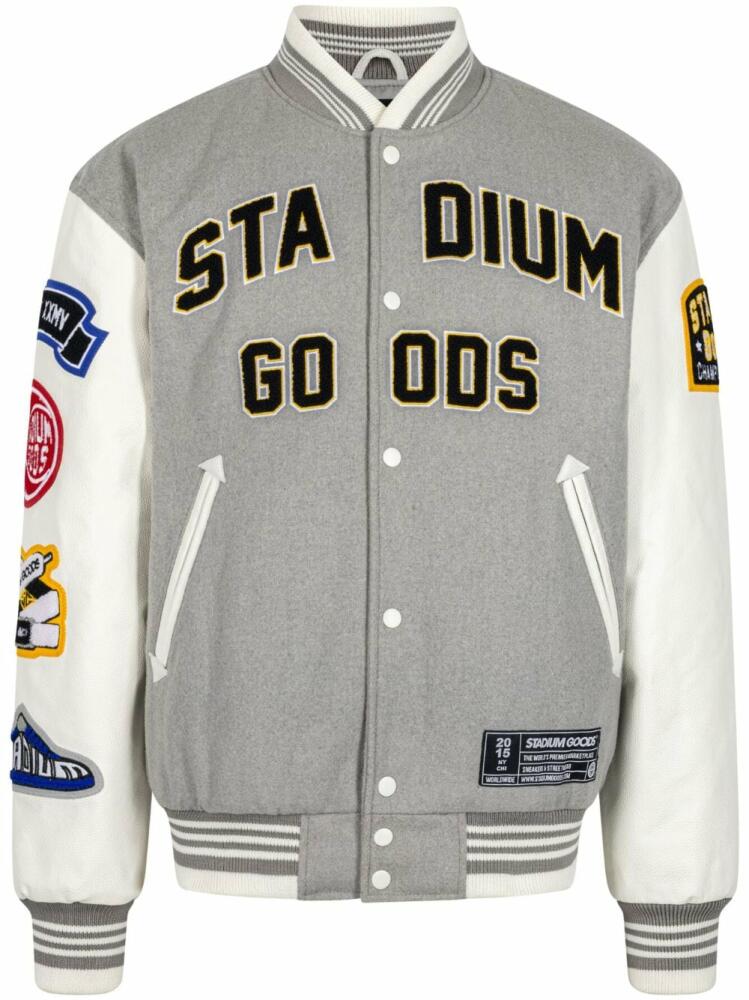 STADIUM GOODS® "Champions League" wool varsity jacket - Grey Cover