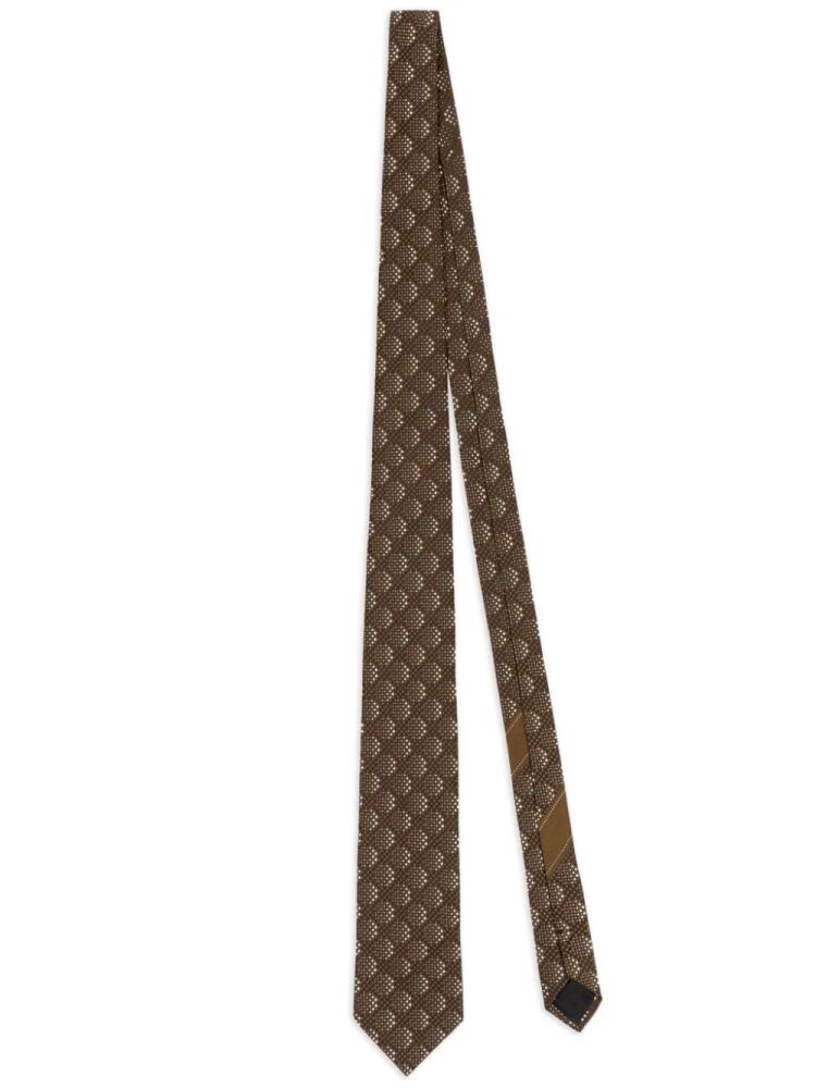 DRIES VAN NOTEN abstract-print silk tie - Brown Cover