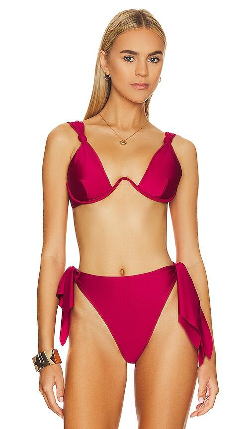 Andrea Iyamah Rai Two Piece Bikini Top in Red Cover