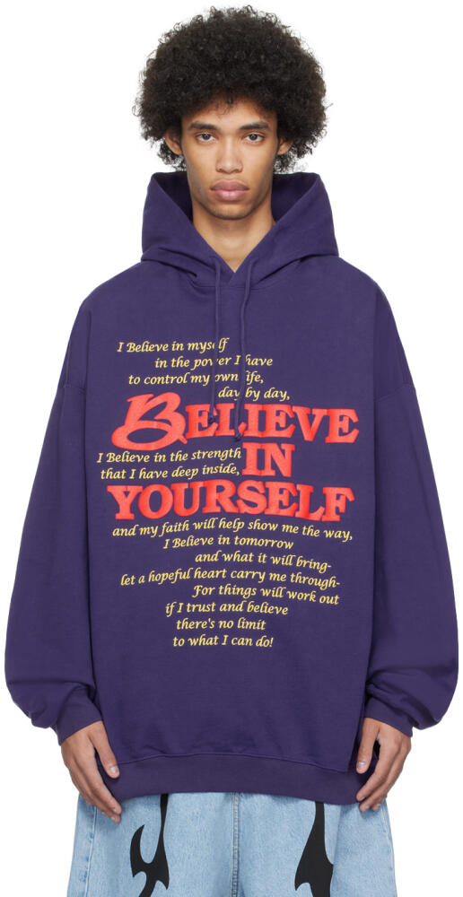 VETEMENTS Blue 'Believe In Yourself' Hoodie Cover