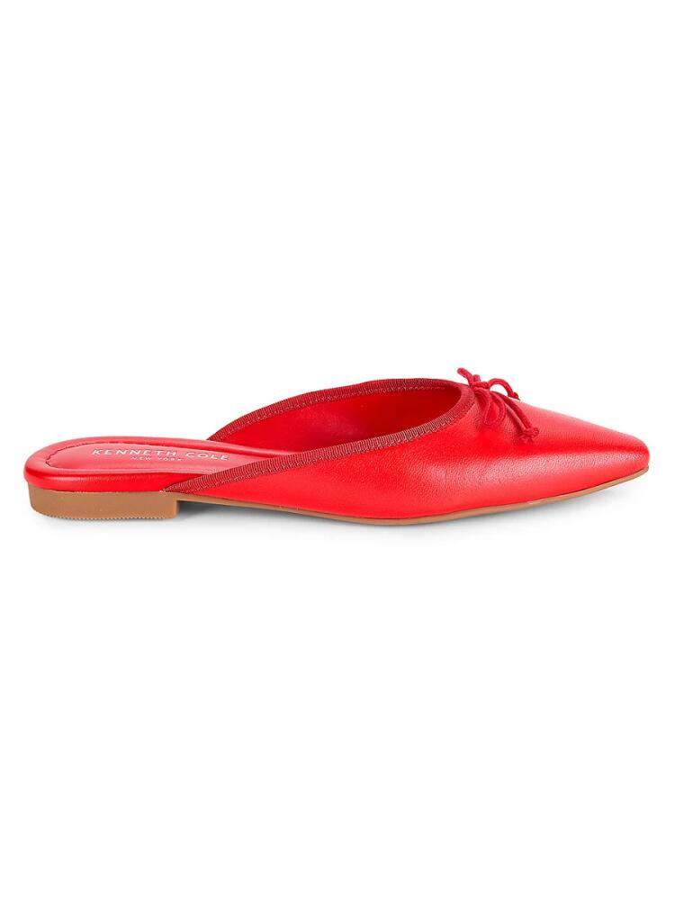 Kenneth Cole Women's Nora Knot Leather Flat Mules - Red Cover