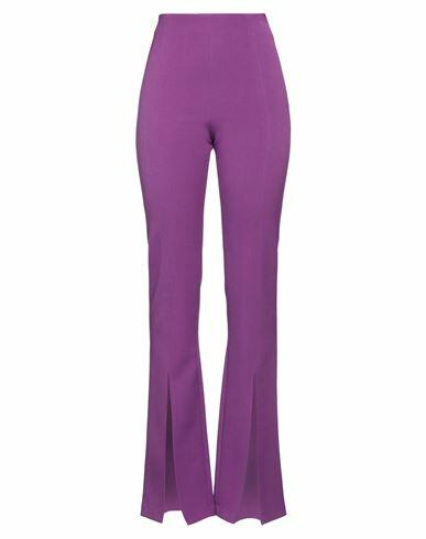 Amen Woman Pants Purple Polyester, Viscose, Elastane Cover