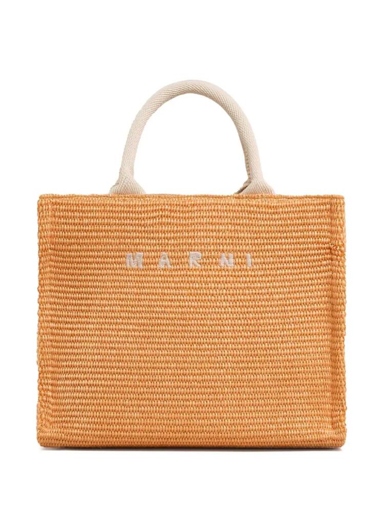 Marni small raffia tote bag - Orange Cover