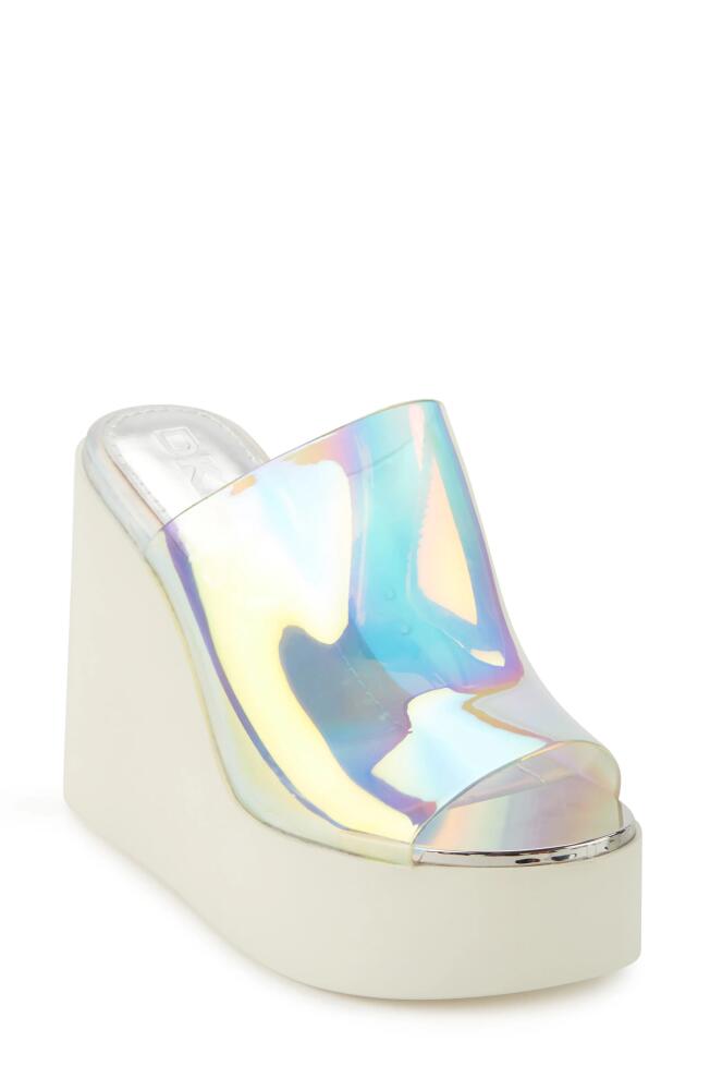 DKNY Pen Platform Wedge Sandal in Silver Cover