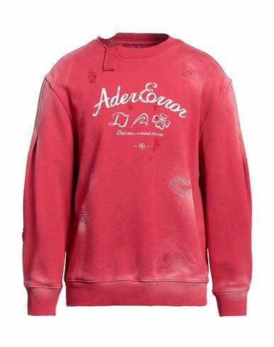 Ader Error Man Sweatshirt Red Cotton, Elastane Cover