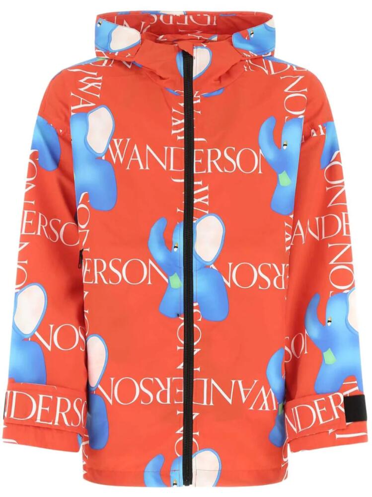 JW Anderson logo-print jacket - Orange Cover