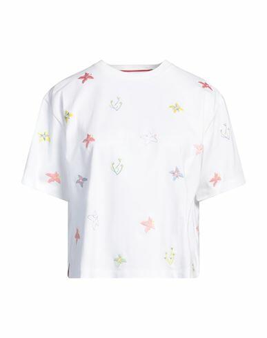 Thom Browne Woman T-shirt White Cotton, Elastane Cover