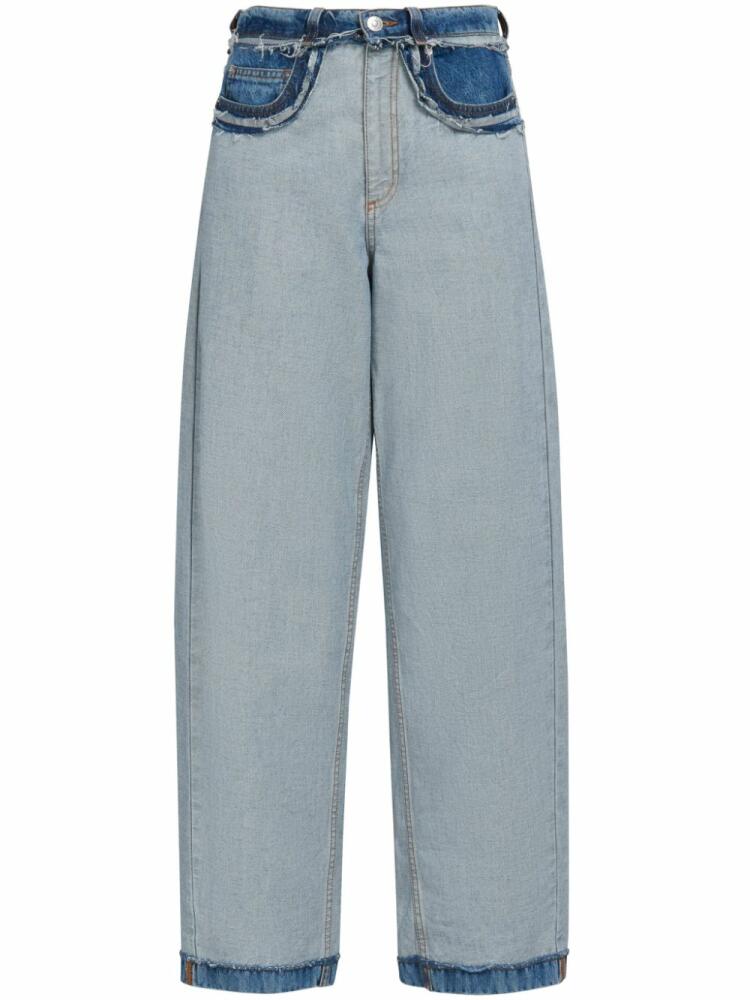 Marni panelled mid-rise wide-leg jeans - Blue Cover