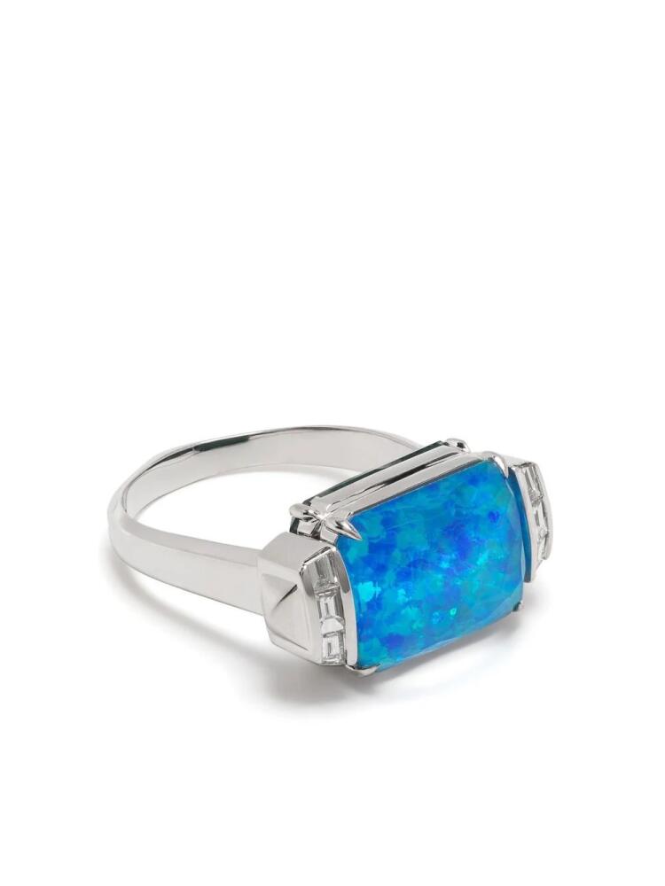 Stephen Webster 18kt white gold Deco Wide Twister turquoise diamond ring - Silver Cover