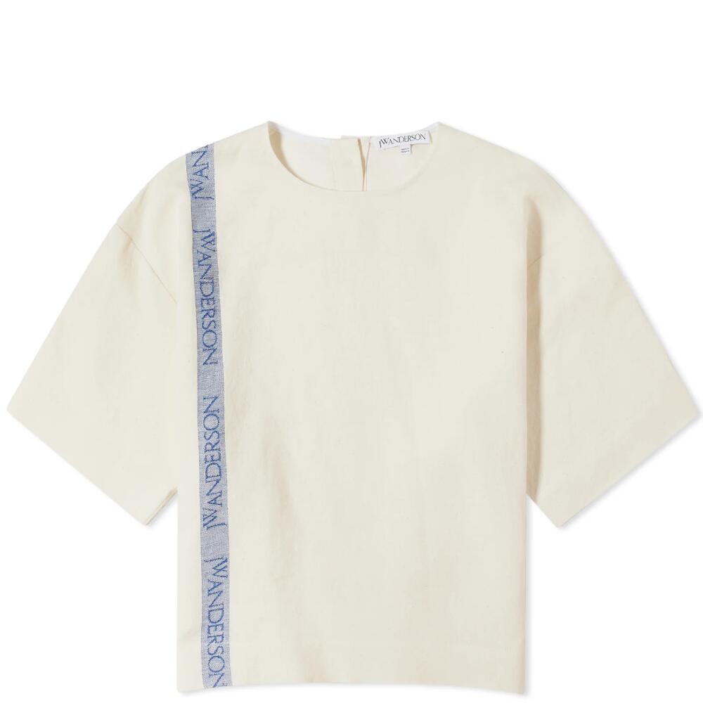 JW Anderson Women's Boxy T-Shirt With Logo in Cream Cover