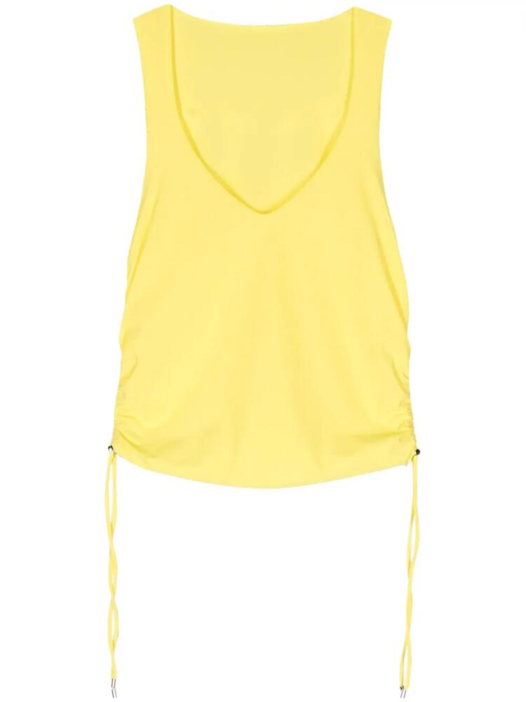 Patrizia Pepe ruched V-neck crop top - Yellow Cover